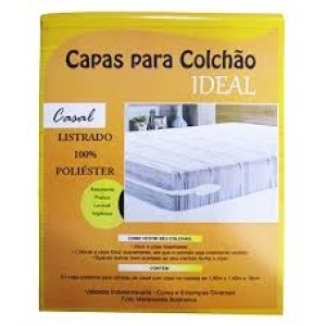 Capa para colchão casal listrada c/1 peça  ideal 317