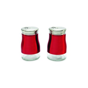Saleiro e pimenteiro inox vermelho slro-008vm cx c/2pçs