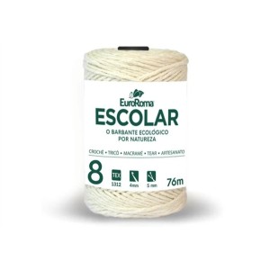 Barbante n.08 cru c/1pç pequeno 100gr 76m euroroma 6361