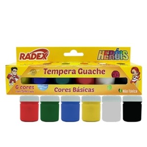 Tinta guache radex 15 ml c/6pçs