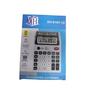 Calculadora c/1 peça xh-8101-12 c/ visor duplo / identificador de notas 12 digitos 2 pilhas aa