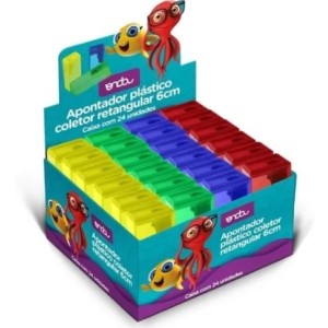 Apontador retangular 1312028 c/ 24pçs 6cm onda