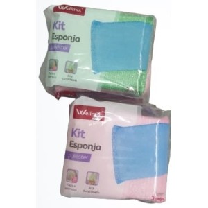 Esponja multiuso pct c/3pçs  wx11003 wellmix