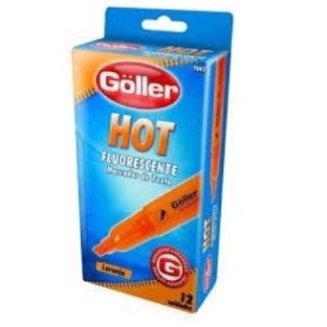Marca texto hot laranja c/12pçs 7082 goller