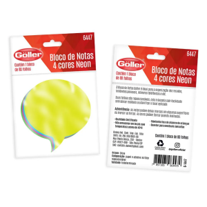 Bloco adesivo postit neon talk 6447 g-1447 c/1 pç c/80 fls  Goller