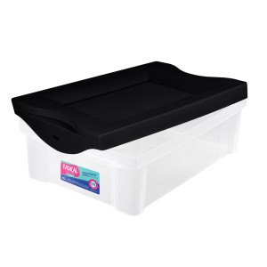 Organizador médio tampa preto 13,5l c/1pç or21013n