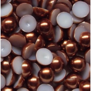 Perola meia bola 10mm marrom c/1pct