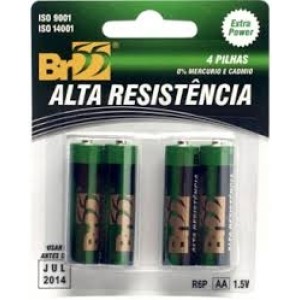 Pilha AA cartela c/4pçs r6p  br55 2039