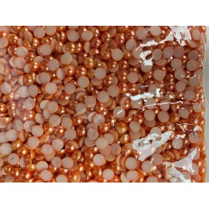 Perolas meia bola 6mm laranja c/1pct