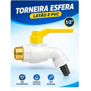 Torneira esfera latao e pvc sr0769 c /1 pç startools 