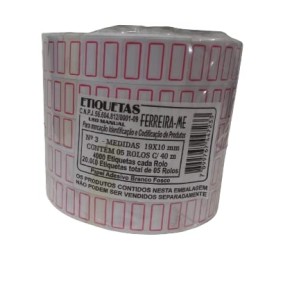 Etiqueta grande n°03 19x10mmx40mt pct c/5 rolos ferreira