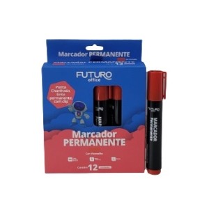 Marcador vermelho c/12pçs fo272222 permanente  futuro