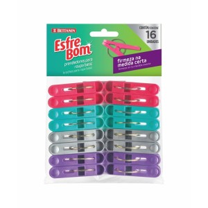 Prendedor plástico esfrebom argola pacote c/16 pçs bt3501