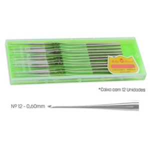 Agulha de crochê aço n.12 c/12 pçs tulipa