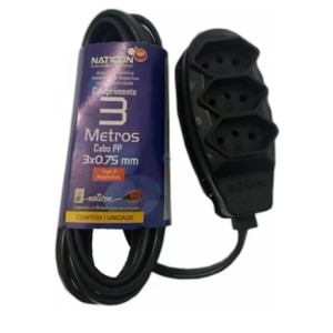 Extensão 03mts 2535 2p + tpto tripolar naticon c/1pç