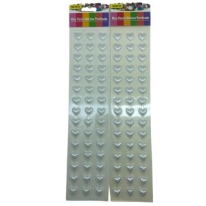 Meia perola adesiva coração 1 cartela branco