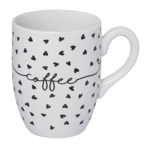 Caneca de porcelana cofee coração c/1 peça 350ml canc108 hauskraft