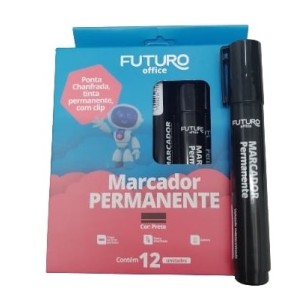 Marcador perma. fo272220 preto c/12pçs futuro