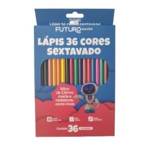 Lápis 36 cores grande sextavado fe092209 pct c/3  futuro