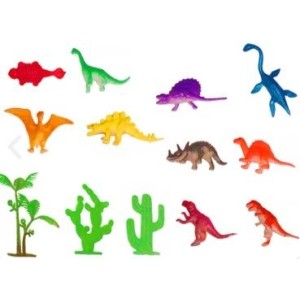 Brinquedo jurassic fun kit dinossauros coloridos c/13pçs  vb1497 vipimport