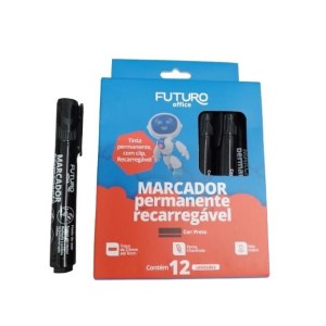 Marcador recarregavel permanente  preto fo272253 c/12pçs futuro