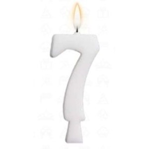 Vela aniversário n°7 branca c/1pç regina
