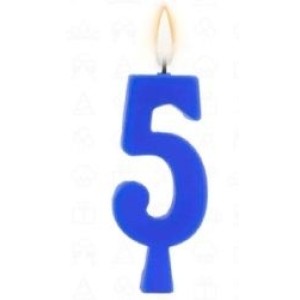 Vela aniversário n°5 azul c/1pç regina