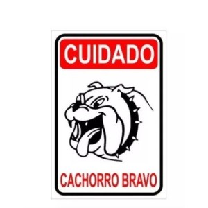 Placa sinalizacao grande cachorro bravo 20x30 c/1pç pacific