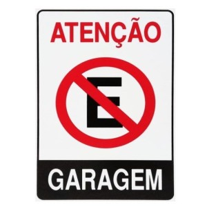 Placa sinalizacao grande atenção garagem 20x30 c/1pç pacific