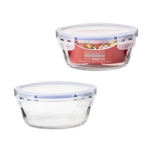 Pote de vidro redondo com tampa hermetica 1 litro pr-1000 hauskraft