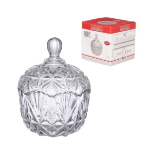 Potiche de vidro decorativo Huis 18cm ptch081