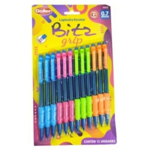 Lapiseira 0,7 mm blitz grip c/12pçs g-1123  6022 goller