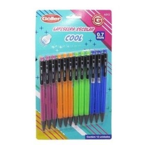 Lapiseira 0,7mm escolar cool c/12pçs g-113 6012 goller