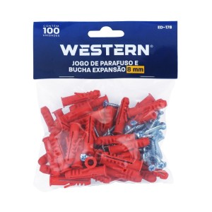 Parafuso bucha expansão 8mm 100pc ed-178 western